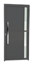 Ver imagem 1 de Porta Alumínio Lambril Visione c/Puxador e.Cinza 100 Brimak