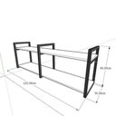 Ver imagem 2 de Prateleira Industrial Escritório 120cm MDF Branco Aço Preto e-Nichos