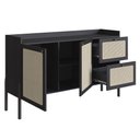 Ver imagem 4 de Balcão Aparador Buffet Pés de Madeira Arlo A10 Nero-preto - Mpozenato