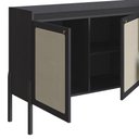 Ver imagem 2 de Balcão Aparador Buffet Pés de Madeira Arlo A10 Nero-preto - Mpozenato