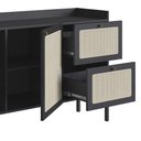 Ver imagem 3 de Balcão Aparador Buffet Pés de Madeira Arlo A10 Nero-preto - Mpozenato