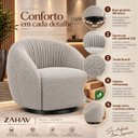 Ver imagem 6 de Poltrona Giratória 360° Orgânica Bouclé Sala Recepção Nuvem:Bouclê/Cinza