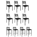Ver imagem 1 de Kit 6 Cadeiras e 4 Banquetas Luiza Gourmet-assento Preto