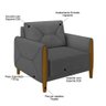 Kit 2 Poltronas 95cm Pés Madeira Quebec Linho Cinza Escuro - 8