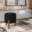 Ver imagem 2 de Puff Redondo Luxo Decorativo Charme - Preto Suede