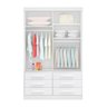 Guarda Roupa Solteiro 2 Portas e 6 Gavetas com Espelho Cor:branco - 3