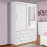 Guarda Roupa Solteiro 2 Portas e 6 Gavetas com Espelho Cor:branco - 2