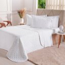 Ver imagem 2 de Kit Colcha Casal 200 Fios Lisa 220x240cm Branco