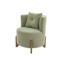 Ver imagem 1 de Poltrona Decorativa Orgânica Curva Luna Boucle Verde Menta - Montanaris Decor
