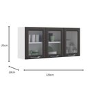 Ver imagem 4 de Kit 2 Armários Aéreos Multiuso Itatiaia Aço 3 Portas Com Vidro New Premium Cozinha e Área de