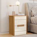 Ver imagem 2 de Mesa de Cabeceira 2 Gavetas 51cm Lara M07 Freijó/off White - Mpozenato