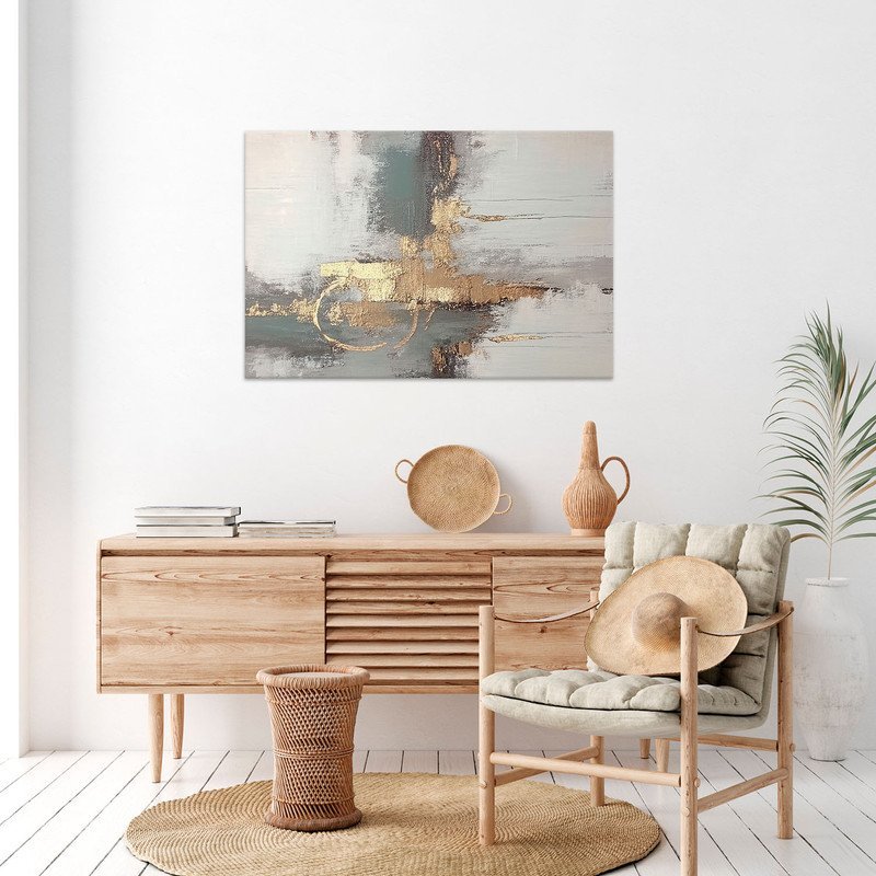 Quadro Decorativo Tela Canvas Abstrato Gold The Gray - 200x100 Cm - 4