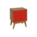Ver imagem 2 de Mesa de Cabeceira Retrô 2 Gavetas - Vermelho