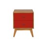Mesa de Cabeceira Retrô 2 Gavetas - Vermelho - 4
