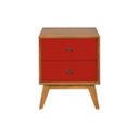 Ver imagem 4 de Mesa de Cabeceira Retrô 2 Gavetas - Vermelho