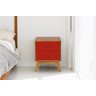 Mesa de Cabeceira Retrô 2 Gavetas - Vermelho - 1