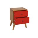 Ver imagem 3 de Mesa de Cabeceira Retrô 2 Gavetas - Vermelho