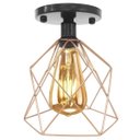 Ver imagem 4 de 2 Lustre Teto Plafon + 2 Lâmpada Led St64 Industrial Aramado Cálice Retrô Luminária Vintage - Preto/