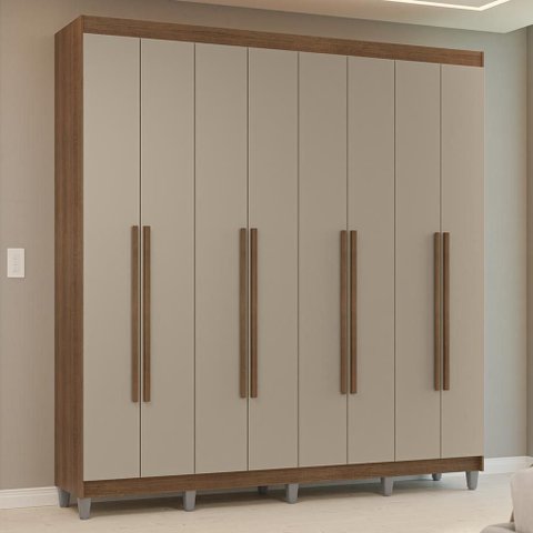 Guarda-Roupa Casal com Pés 8 Portas Batentes Venus Madesa
