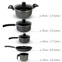 Ver imagem 7 de Conjunto Jogo De Panela Antiaderente 5 Peças Alumínio - Grafite