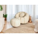 Ver imagem 2 de Kit Namoradeira Mais Poltrona e Puff Concha Fixo Boucle - Estopar