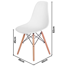 Cadeira Eames Branca - Base Madeira Maciça - 5 Cadeira Eames Branca - Base Madeira Maciça - 5