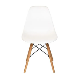 Cadeira Eames Branca - Base Madeira Maciça - 4 Cadeira Eames Branca - Base Madeira Maciça - 4