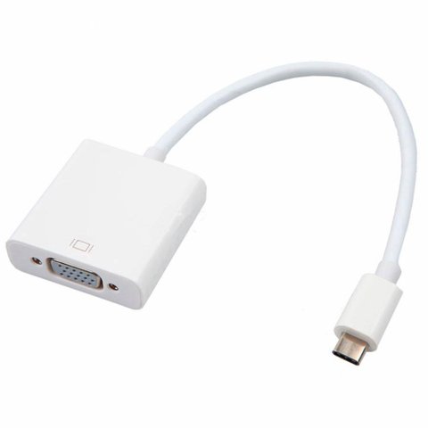 Cabo Conversor USB-C para VGA Fêmea - 15cm - Branco