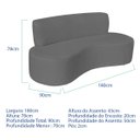 Ver imagem 2 de Sofá Curvo 3 Lugares Amsterdã 180cm Suede
