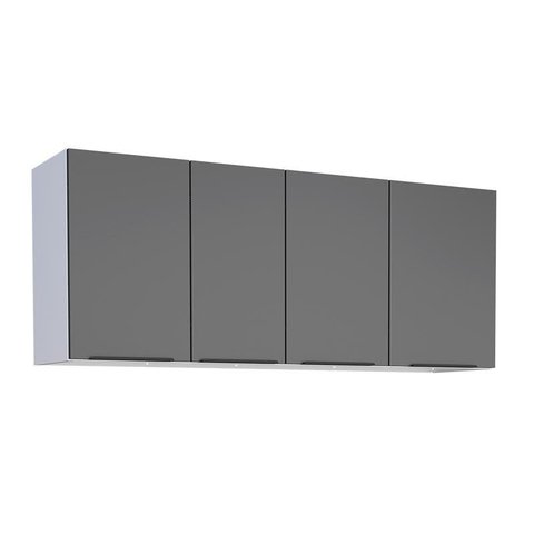 Armário Aéreo de Cozinha Aço 4 Portas Jupter 140 Cozimax Preto