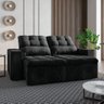 Sofá Retrátil e Reclinável 2 Lugares 1,80m Veludo Malibu Preto Selmer - 2