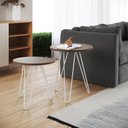 Ver imagem 1 de Mesa de Canto Duo Lisboa Ferro Branco Tampo Amêndoa