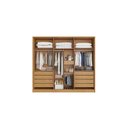 Ver imagem 2 de Guarda-roupa casal 6 portas 9 gavetas 2,70m Ibiza-Nature/Off - Bianchi Móveis