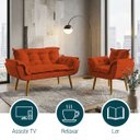 Ver imagem 5 de Kit Namoradeira e Poltrona Decorativa para Sala Recepção Manicure Consultório Alice Tecido Suede