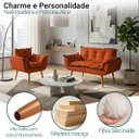 Ver imagem 3 de Kit Namoradeira e Poltrona Decorativa para Sala Recepção Manicure Consultório Alice Tecido Suede