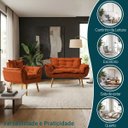 Ver imagem 4 de Kit Namoradeira e Poltrona Decorativa para Sala Recepção Manicure Consultório Alice Tecido Suede