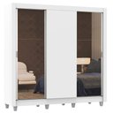 Ver imagem 3 de Guarda-roupa Casal Madesa Lyon 3 Portas de Correr com Espelhos 2 Gavetas com Pés