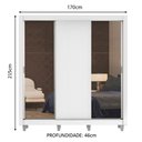 Ver imagem 4 de Guarda-roupa Casal Madesa Lyon 3 Portas de Correr com Espelhos 2 Gavetas com Pés