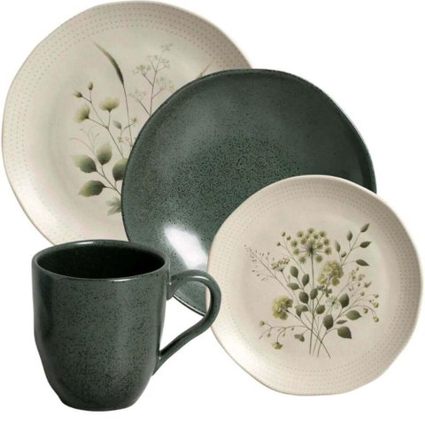 Aparelho de Jantar 16 Peças Cerâmica Pratos Raso Fundo Sobremesa Caneca Porto Brasil Ammi Arauco