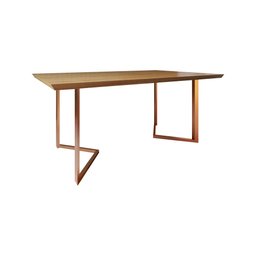Mesa de Jantar Industrial Alice Tampo Madeira Maciça Imbuia Pés em Ferro - 2