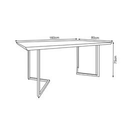 Mesa de Jantar Industrial Alice Tampo Madeira Maciça Imbuia Pés em Ferro - 3