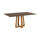 Ver imagem 2 de Mesa Jantar Retangular Julia 160cm Tampo Freijó Base Madeira Maciça Cerejeira 6 Lugares Sala Jantar