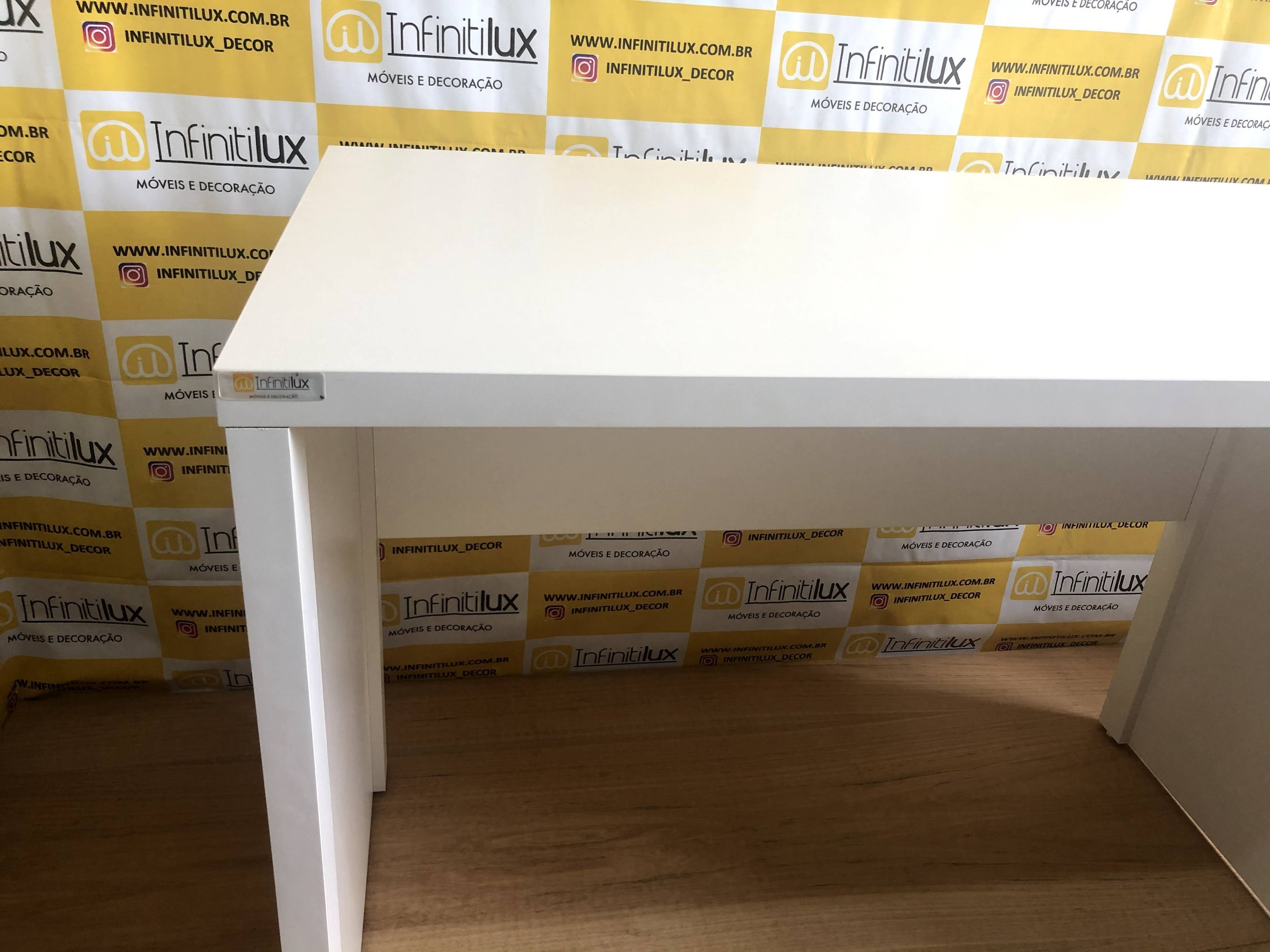 Mesa Para Escritório Home Office Em Mdf 15 Mm Branco Escritório Home Office Gamer Trabalho Recepção  - 2