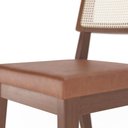 Ver imagem 2 de Conjunto com 4 Cadeiras de Madeira Maciça Estofada com Palhinha Saga - Natural C/ Pu Caramelo