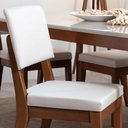 Ver imagem 2 de Conjunto de Jantar Mesa com Vidro Bennett 4 Cadeiras Ella - Natural C/ Off White