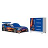 Jogo de Quarto Infantil Cama e Comoda Carro Personagens Azul - 6