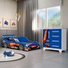 Jogo de Quarto Infantil Cama e Comoda Carro Personagens Azul - 1