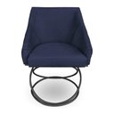 Ver imagem 4 de Kit 6 Poltronas Luxo Alana Suede Azul Marinho Base Luxo Preto - Pallazio