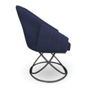 Ver imagem 5 de Kit 6 Poltronas Luxo Alana Suede Azul Marinho Base Luxo Preto - Pallazio