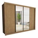 Ver imagem 2 de Guarda Roupa Casal Firenze com 6 Espelhos 4 Portas Minastex Carvalho